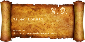 Miler Donald névjegykártya